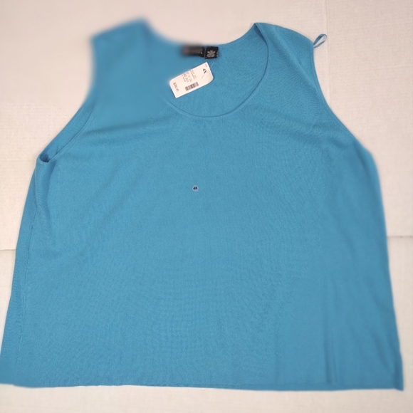 x2 Maggie Barnes TAGS Tank Tops, 4X/ 26W, Round neck, stretch,Turquoise & FUSCIA - Picture 7 of 10